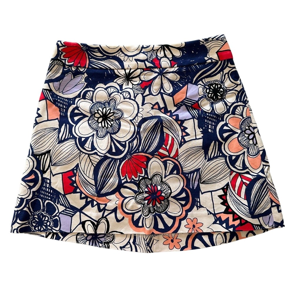 Express Retro 60s Floral Short Skirt Back Zip Big Flowers Women's Size 4